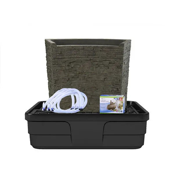 Fontaine セット Stacked Slate Spillway Wall Fountain Kit | Land Supply Canada