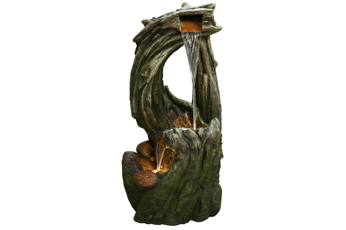 Mini Tree Stump Fountain With Light