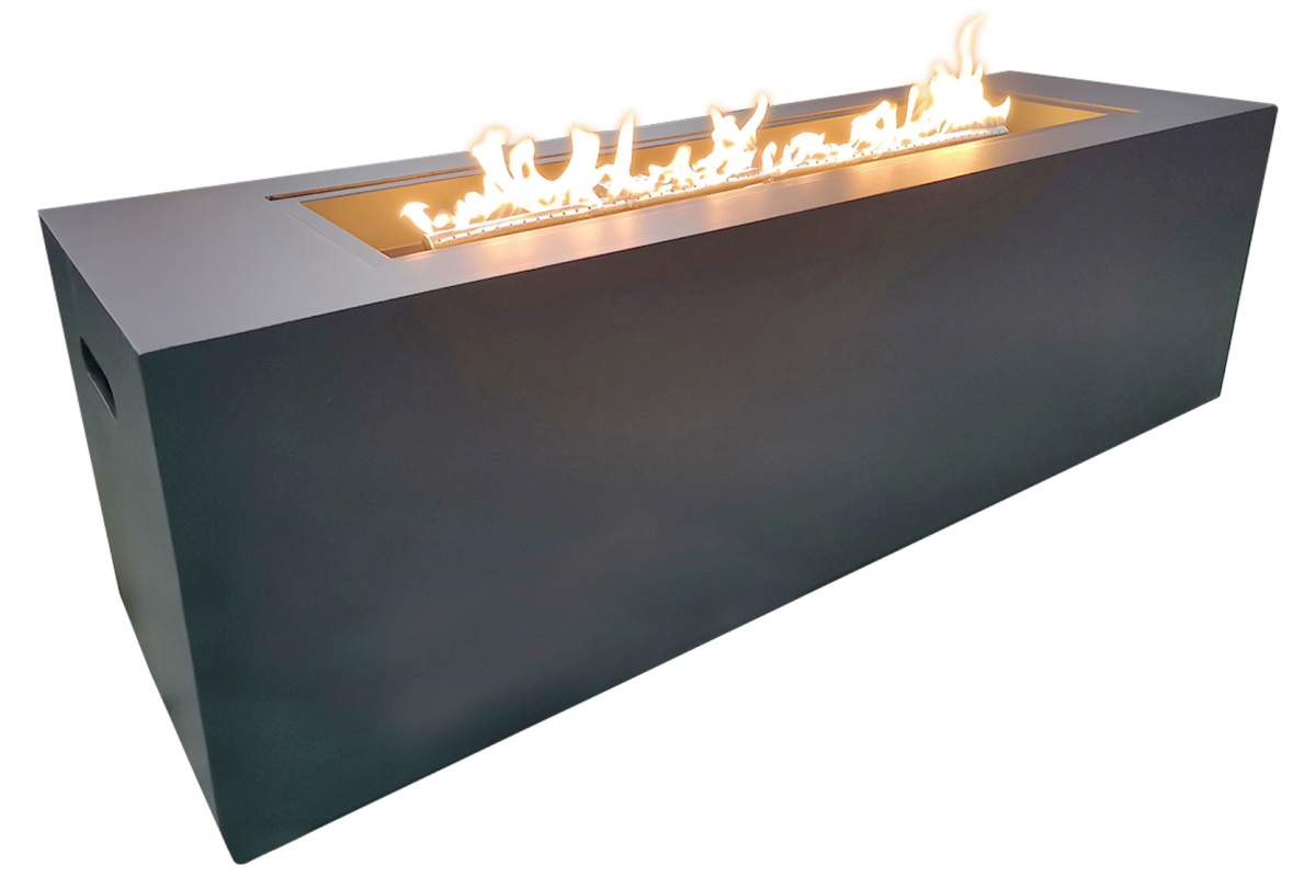 48" Dark Grey Rectangular Propane Fire Pit