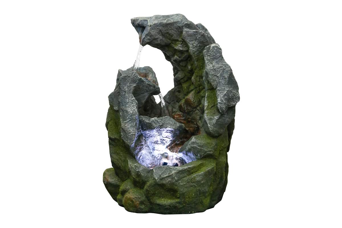 14" Rock Fountain With Lights