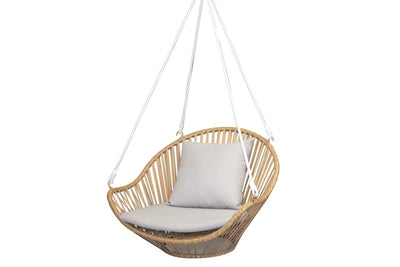 Natural Hanging Chair Without Frame & Grey Cushion