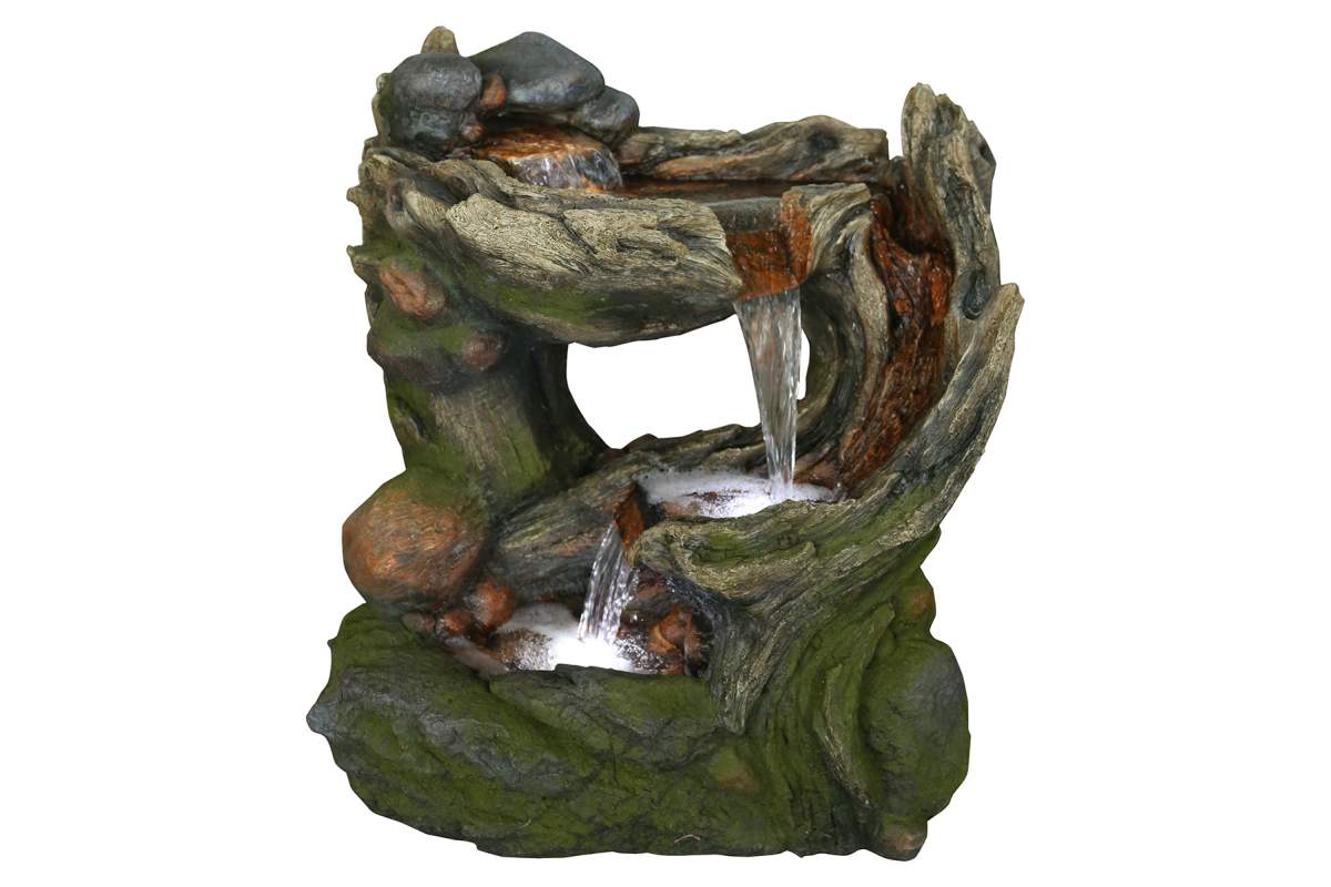 Multi-Level Tree Stump Fountain