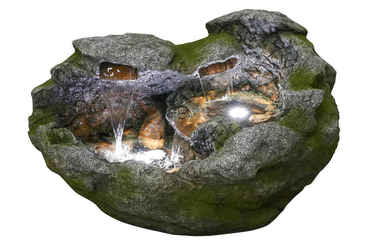 15" Rock Fountain With Lights