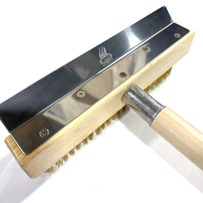 36 Wooden Handle Pizza Oven Brush w/Stainless Scraper - Land Supply Canada