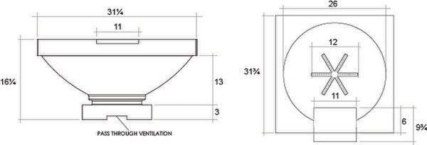 Ibiza Gas Fire and Water Bowl Land Supply Canada Outdoor Fire Features  Land Supply Canada 6215.99