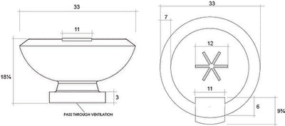 Toscano Concrete Gas Fire and Water Bowl Land Supply Canada Outdoor Fire Features  Land Supply Canada 6047.99