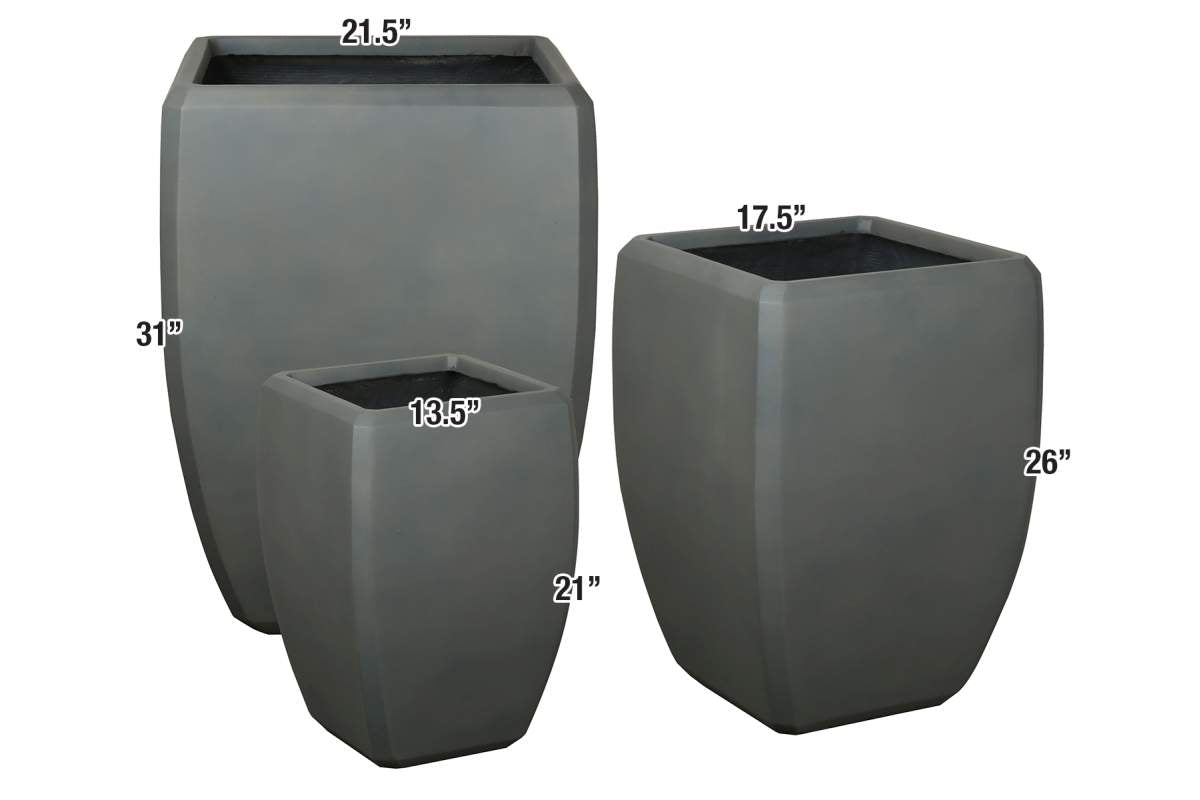 Square 2 Garden Pot - Set of 3 Land Supply Canada   Land Supply Canada 512.00