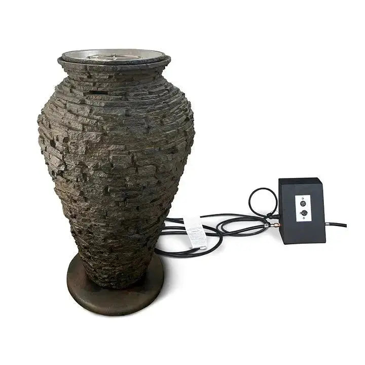 Aquascape Fire And Water Stacked Slate Urn Large - Land Supply Canada