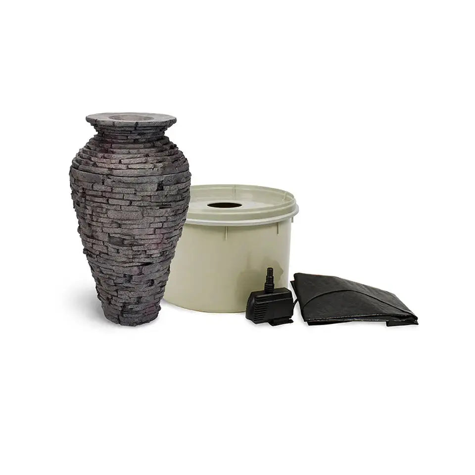 Aquascape Small Stacked Slate Urn Fountain Kit - Land Supply Canada