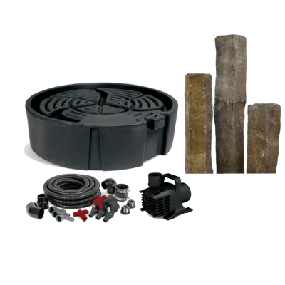 Basalt Stone Column Fountain Kit (3pc Kit) - Land Supply Canada