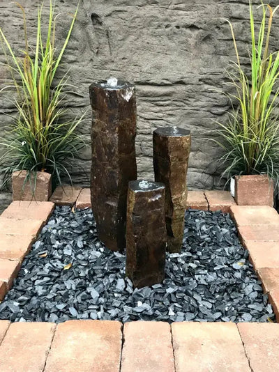 Basalt Stone Column Fountain Kit (3pc Kit) - Land Supply Canada