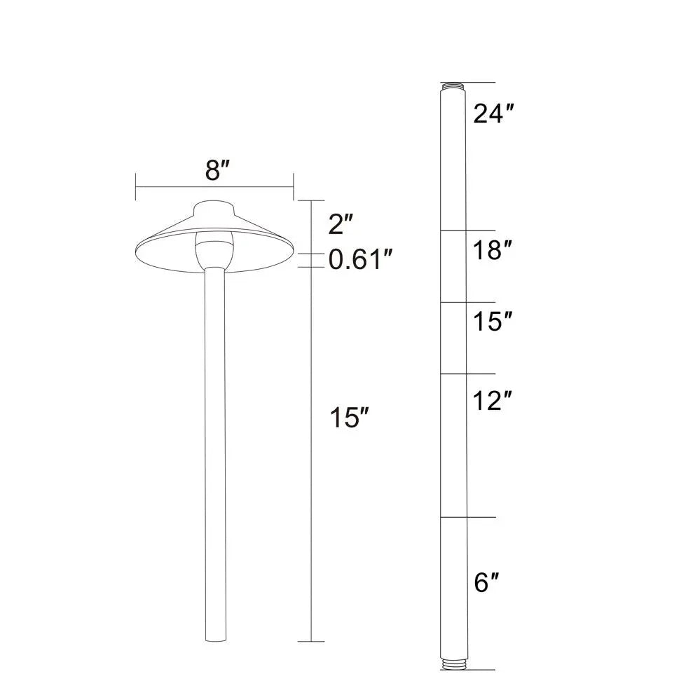 Traceway Light Low Voltage Pathway Light S3 - LSC14-016 | Land Supply Canada