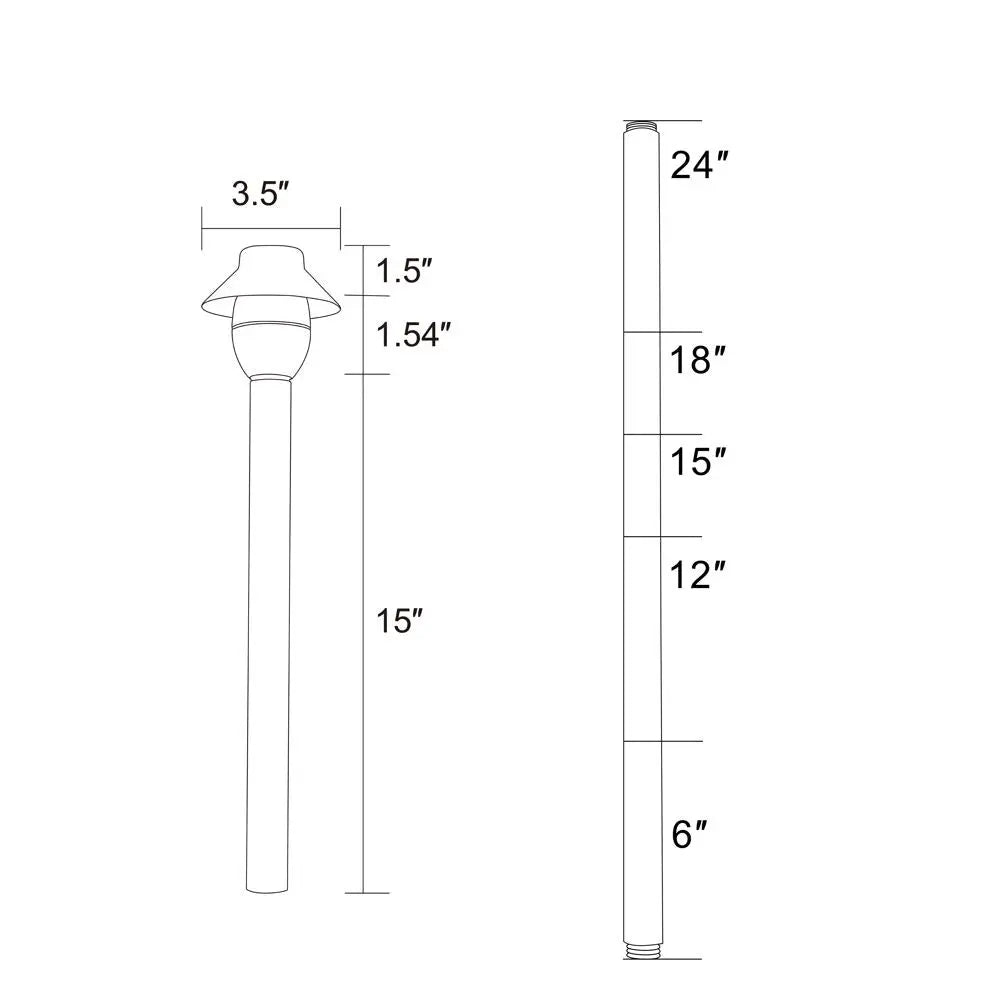 Modern Heavy Duty Brass Path Light - Land Supply Canada