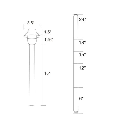 Modern Heavy Duty Brass Path Light - Land Supply Canada