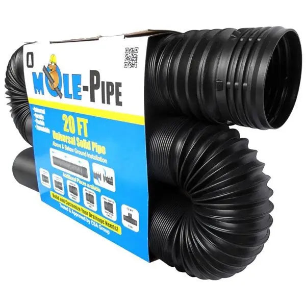 Mole-Pipe Solid Drain Pipe - Land Supply Canada