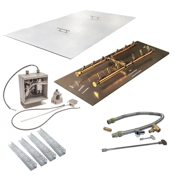 Rectangular Plate Fire Pit Insert Kit - Electric Ignition
