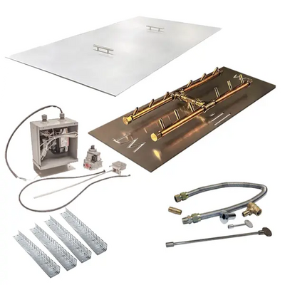 Rectangular Plate Fire Pit Insert Kit - Electric Ignition