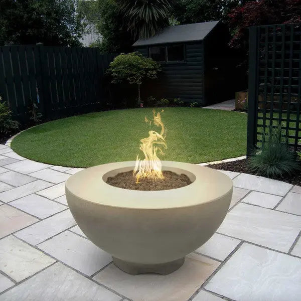 Outdoor Sienna 37 Inch Concrete Electronic Fire Pit 