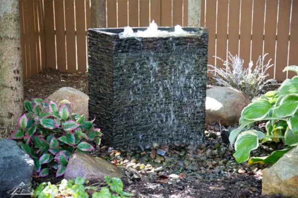 Stacked Slate Spillway Wall Fountain Kit - Land Supply Canada