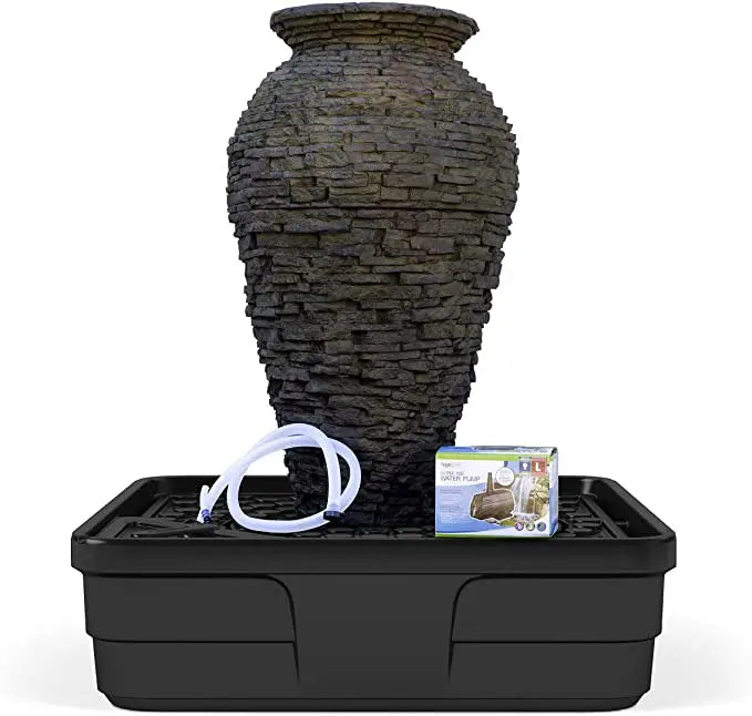 Stacked Slate Urn Fountain Kit - Land Supply Canada