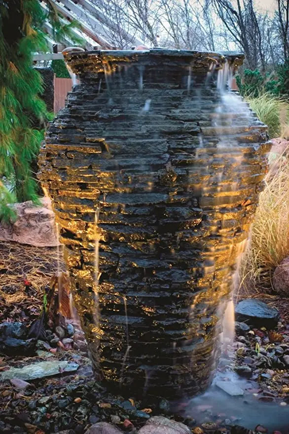 Stacked Slate Urn Fountain Kit - Land Supply Canada