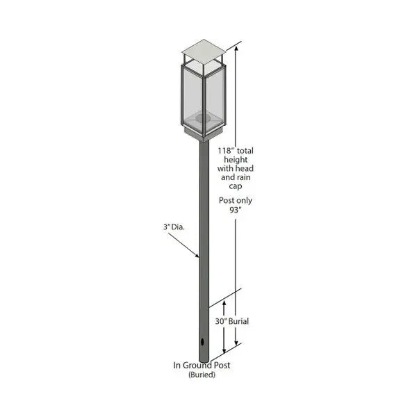 Tempest Torch In-Ground Post - Land Supply Canada